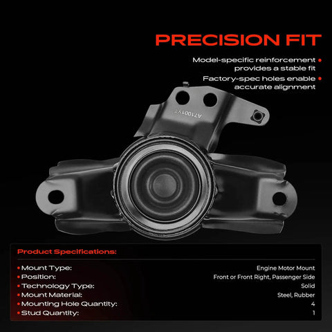 Front Engine Motor Mount For Hyundai Sonata And Kia Optima 2011 To 2016 2.0L 2.4L heavy duty steel rubber mount with 4 holes.
