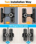 Keyless Entry Sliding Barn Door Lock Kit 2 In 1 With 90 Degree And 180 Degree Latches Flip Gate Door Hardware shown installed