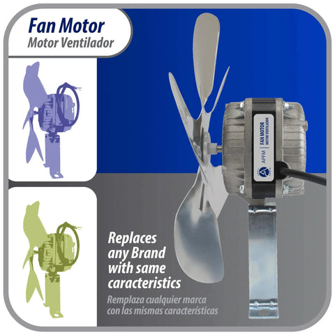 10W Refrigeration Condenser And Evaporator Motor 115V 60Hz 0.65A 1450 RPM With Base And 9 Inch Aluminum Fan Blade