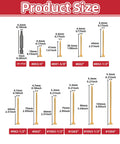 Product size chart for 216 Piece Epoxy-Coated Wood Screws Kit For Pressure Treated Lumber with various screw dimensions and T25 bit.
