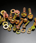 Beefy Metric Flanged Bolts And Nuts Kit Grade 8.8 High Tensile Steel M6 M8 M10 Hex Flange Bolts Screws Automotive Yellow Zinc Plated
