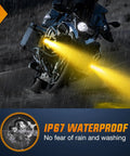 Motorcycle with 2.7 Inch White Amber Spot Beam LED Pods For Offroad Motorcycles And ATVs IP67 Waterproof in rain