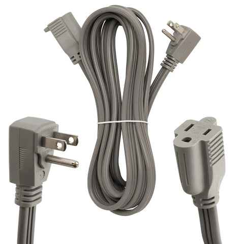 Heavy Duty Extension Cord 3 Ft With Flush To Wall Angle Plug For Air Conditioners And Major Appliances 14 Gauge 3 Conductor 1875 Watts