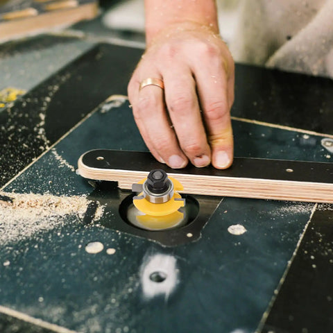 Using Three Piece One Quarter Inch Shank Round Over Cove Router Bit Set For Woodworking Dope For Raised Panel Cabinet Doors