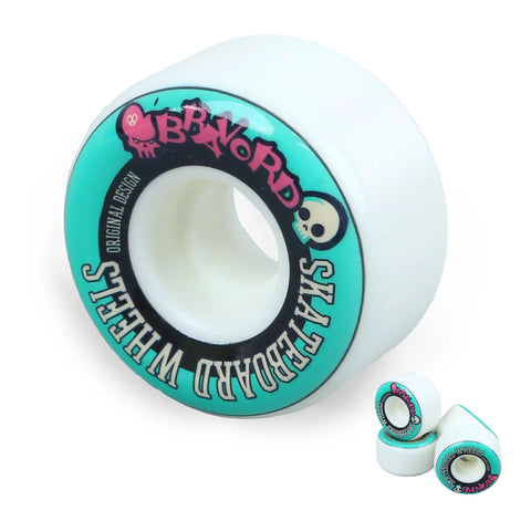 54Mm By 32Mm 100A Skateboard Wheels For Street And Bowl Tricks Blue Set Of 4 With Recessed Edges and Wide Center Rim
