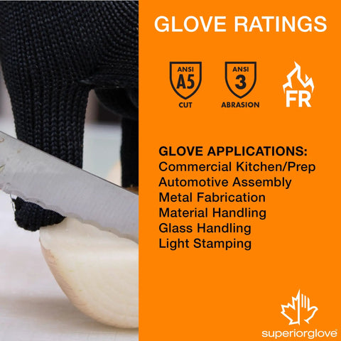 Contender Cut Resistant Gloves With 360 Degree Protection ANSI Level 5 Beefy Heavyweight Knit Work Gloves For Heat Resistance And Dexterity And Grip Size Large