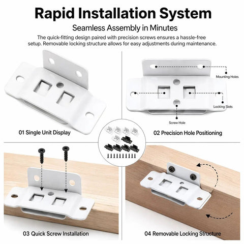 Heavy Duty Right Angle Furniture Brackets Set 10 Pack Metal Corner Brace Connectors with screws installation guide