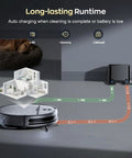 2 In 1 Robot Vacuum And Mop With WiFi App Control showing auto recharge path to docking station