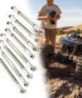 8 Pcs RC Steering Linkage Set For One Twelfth Scale MN128 Crawler Truck Replacement Chassis Rods Beefy Adjustable Metal Linkage Upgrade For Durable DIY RC Car And Truck Build