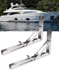 Two Pack Stainless Steel Folding Shelf Brackets For Wall Mount And Table Use Self Deploying Space Saving Design Rustproof