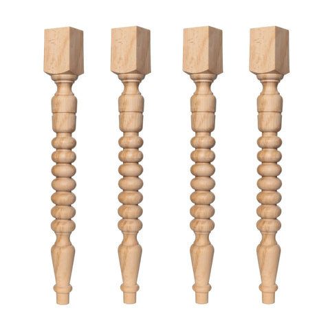 Solid Beech Wood Table Leg Forty Inches High Lightly Sanded Finish Quick Mounts On Wood Frames, set of 4 turning legs.