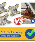 12 Pack Beefy Butterfly Corner Braces Set Detachable L Bracket vs rusted bracket with zinc-nickel alloy highlight