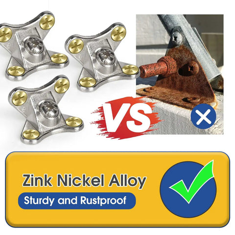 12 Pack Beefy Butterfly Corner Braces Set Detachable L Bracket vs rusted bracket with zinc-nickel alloy highlight
