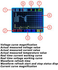 Color Screen Smart Power Meter With Bidirectional Detection And Power Off Memory, showing voltage, current, and graph display.