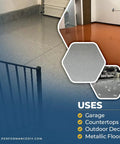 Top Shelf 15 Gallon Epoxy Floor Coating Kit Black Base With Canyon Brown And Ivory Flakes Covers 2500 Square Feet garage flooring.