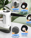 Powerful Handheld Steamer Uses 1200W Hot Steam To Cut Grease Fast, clear controls and water fill area for easy use.
