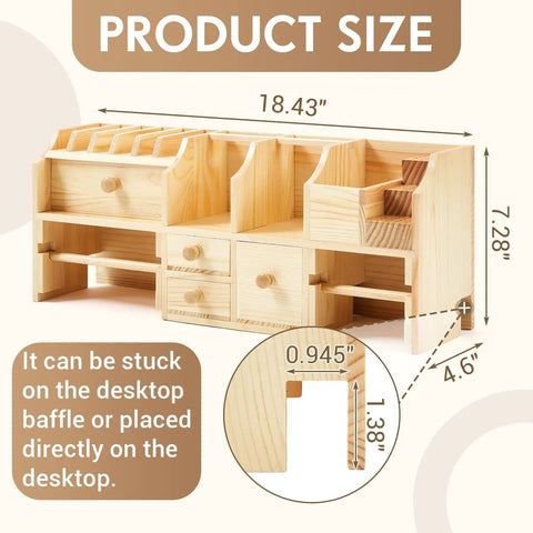 Wooden Jewelers Bench Top Tool Organizer With 3 Layer 4 Drawers For Pliers Screwdrivers Files Spools Of Wire And Cord On Your Workbench