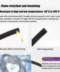 Built Tough High Voltage Silicone Wire With Thick Heat Resistant Jacket And Pure Tinned Copper Conductors For Flexible Ignition Cables And Street Rat Hot Rod Builds Thirty Feet Long, showing fire resistance and cold flexibility.