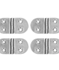 Straight Up Tough Thickened Oval Door Hinges Built From Rust Proof Stainless Steel With A Crisp Mirror Shine Legit Made For Nautical Upgrades And Heavy Daily Swings Includes A Solid Four Piece Set close-up of four polished oval door hinges