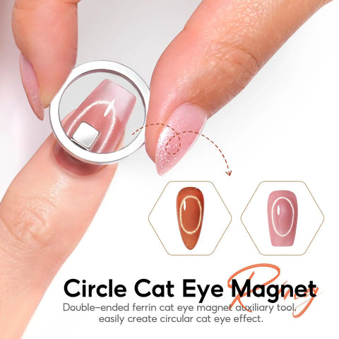 Cat Eye Nail Magnet Set 10pc With 3 In 1 Magnetic Pen used for creating circular cat eye effect on nails