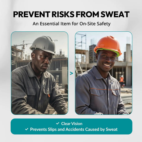 Before and after using Clip On Cooling Mesh Hard Hat Sweatband Integrated All Day Comfort Top Pad Set Washable Liner