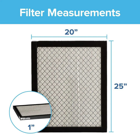 20x25x1 Air Filter MERV 14 MPR 2800 Dope Ultrafine Particle Capture For Home HVAC 2-Pack size diagram