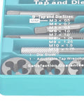 High Performance Metric Tap And Die Set With 60HRC Hardened Steel For Perfect Thread Repair On Metal And Automotive Parts. Ideal For DIY Garage Mechanics And Hard Use Projects Needing Durable Hacks In Your Toolbox Today., M3-M12 taps in blue case