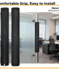 2 Pack Zippered Door Handle Covers For Commercial Doors, 11.5 Inch Length, Universal Fit For Handles 1.25 To 1.45 Inch Diameter, Built Tough Heat And Cold Resistant Neoprene And Polyester, Black, shown on office door handle