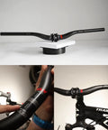 Carbon Fiber 760mm Mountain Bike Handlebars 31.8 Clamp Riser Bar Glossy 3K Black Red Lightweight Non Slip Shockproof