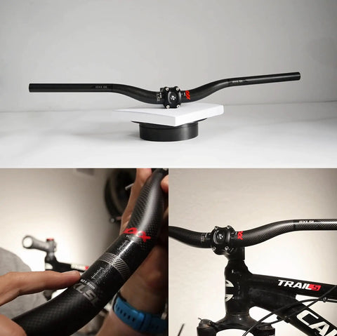 Carbon Fiber 760mm Mountain Bike Handlebars 31.8 Clamp Riser Bar Glossy 3K Black Red Lightweight Non Slip Shockproof