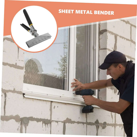 Manual Hand Seamers Tool For Flattening And Bending Metal Sheets And Keels in use on window frame by technician