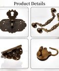 Vintage Locking Handle And Hinge Kit In Antique Bronze Zinc Alloy for DIY Jewelry Box Decor with handles and hinges