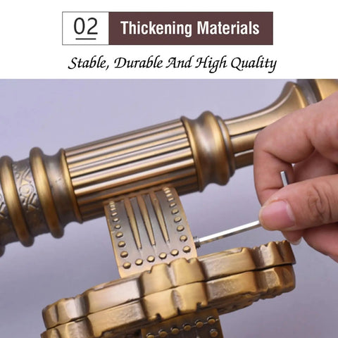 Close-up of European Style Antique Brass Door Handle for Cabinets Bedrooms Offices and Garages Sliding Doors Solid Brass Durability