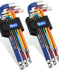 Premium 18 Piece Allen Wrench Set with SAE and Metric Hex Keys in a Portable Case, multicolor with Chrome Vanadium Steel. Durable, rust-resistant.