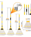 Heavy Duty Commercial Mop With 54 Inch Handle And 53 Inch Stainless Steel Mop Handle Wet Cotton Mop Head For Home Workshop Garage Floors Industrial Grade Beast Wet Mop Yellow dimensions and features