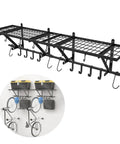 Heavy Duty Wall Mount Garage Shelves Two Pack With Bike Hooks And Mounting Hardware, 31.5 By 14.17 By 13.39 Inch Floating Storage Racks