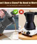 Electric Moka Pot 6 Cup Coffee Maker For Quick Espresso At Home No Stove Needed Italian Style Espresso Machine Portable Aluminum Moka Pot