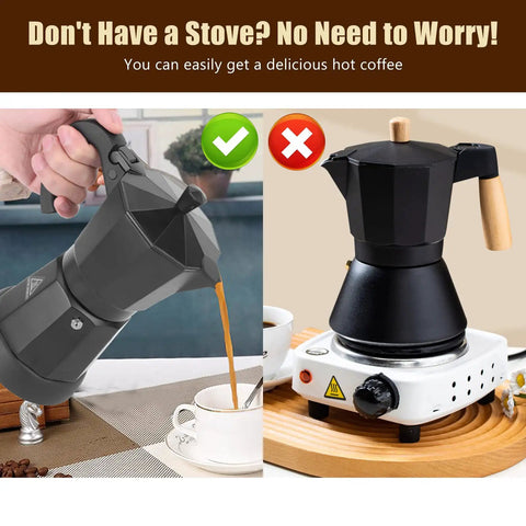 Electric Moka Pot 6 Cup Coffee Maker For Quick Espresso At Home No Stove Needed Italian Style Espresso Machine Portable Aluminum Moka Pot