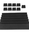Premium Sound Absorbing Foam Acoustic Panels 12 Pack for Home Studio Recording Room with wedge design for echo control.