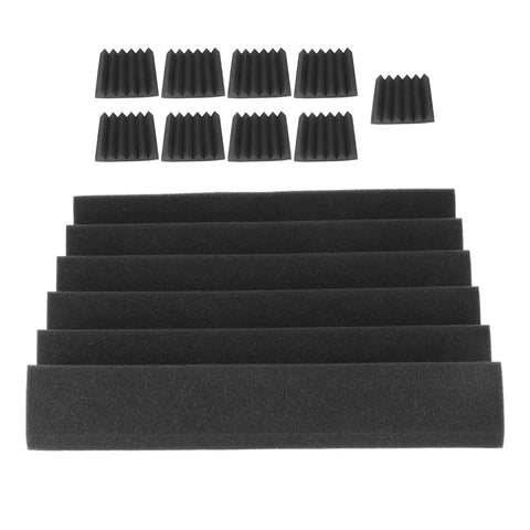 Premium Sound Absorbing Foam Acoustic Panels 12 Pack for Home Studio Recording Room with wedge design for echo control.