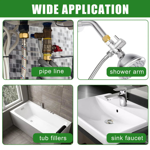Brass 1/2 in pipe extension fittings set (5-piece) with female-to-male adapters; for tub/shower and sink installations.