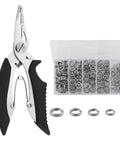 200 Piece Fishing Stainless Steel Split Ring Set With 5 Sizes And Split Ring Plier Pro Grade Heavy Duty Tool Kit