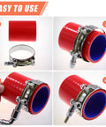 24 Pack T Bolt Hose Clamps Stainless Steel 304 28mm To 116mm Working Range For 0.75 Inch To 4 Inch Hose ID Turbo Intake Intercooler Clamp For Automotive Applications Durable Corrosion Resistant High Temperature