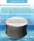 Humidifier Filter A Replacement For Sunbeam And Holmes 4 Pack Keeps Moisture Up with tips shown against a water blue background