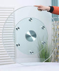 Large Round Glass Lazy Susan Turntable For Dining Tables 360 Degree Swivel Serving Tray Clear Tempered Glass 47 Inch Ideal For Banquets Parties And Family Dinners Smooth Low Noise Rotation