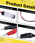 HVAC 24V Short Finder Tool With Red LED Indicator Easy Quick Pinpoint Short Circuit In 24 VAC Circuits Resettable Fuse Kit Lightweight Circuit Tester For Fast Diagnostics And Auto Reset, clip wire details