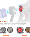 Illustration showing deflector in Dyson V6 Motor Rear Cover and Pre and Post HEPA Filter Set for Dyson V6 Vacuum Cleaner Upgrade Kit