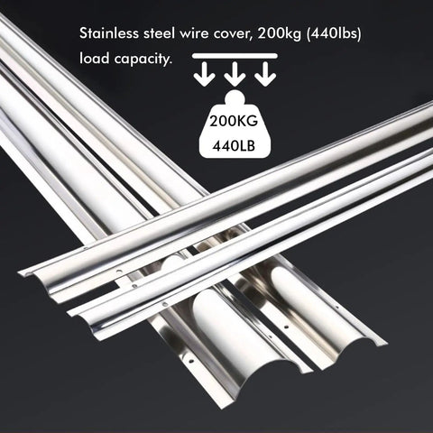 Stainless Steel Floor Cable Cover 39 Inch Long For Under Desk Cable Management And Wire Trunking Protector, weight capacity display