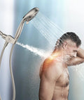 Filtered Shower Head With Handheld Combo, Dual 2-In-1 Spa System With Massage, 10 Modes Handheld Shower in use by a man