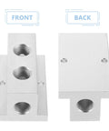 Front and back view of Solid Pro Grade Multi Port T Type Pneumatic Air Manifold Block With 2 Way 4 Hole Compact Design For Industrial Gas Distribution And Smooth Unobstructed Air Flow